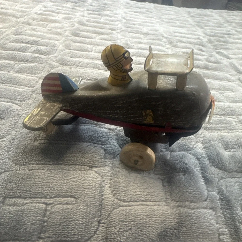 Vintage Loop The Loop Tin Toy‎ Airplane From C.K. For Parts Or Repair